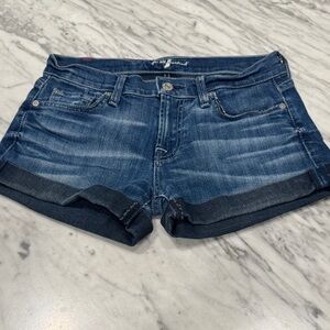 7 For All Mankind Blue Jean Shorts